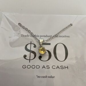 Effy citrine (faux) silvertone necklace NWT